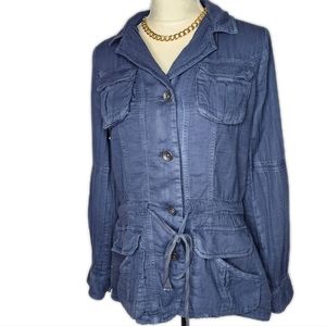 DKNY, Navy Cotton Utility Jacket.  Size: Small